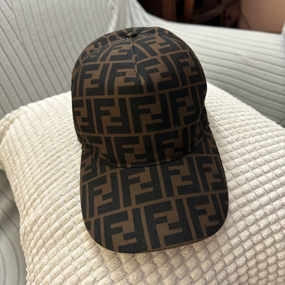Fendi Brown and Black FF Logo Baseball Cap